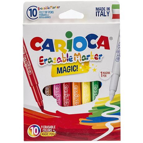 Carioca Набор стирающихся фломастеров CARIOCA MAGIC, 10 шт., в картонной коробке с европодвесом
