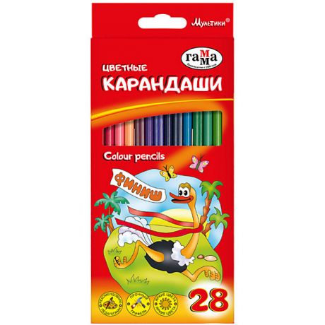 ГАММА Цветные карандаши Гамма "Мультики", 28 цветов