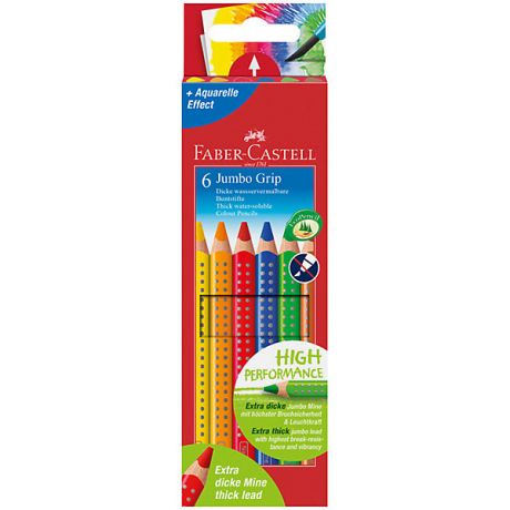 Faber-Castell Цветные карандаши Faber-Castell Jumbo Grip, 6 цветов