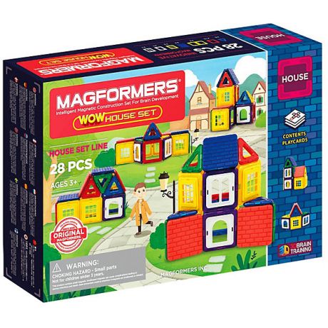 MAGFORMERS Магнитный конструктор Magformers Wow House Set, 28 деталей
