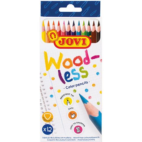 JOVI Цветные карандаши Jovi Wood-less, 12 цветов