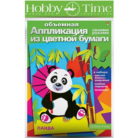 hobby time Объемная аппликация HOBBY TIME "Панда" из цветной бумаги