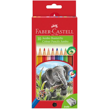 Faber-Castell Цветные карандаши Faber-Castell Jumbo, 10 цветов