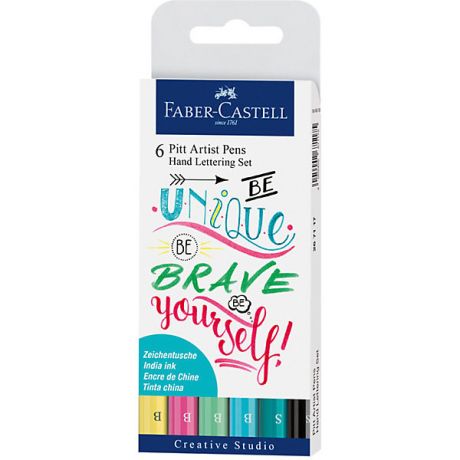 Faber-Castell Набор капиллярных ручек Faber-Castell Pitt Artist Pen Lettering, 6 шт