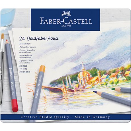 Faber-Castell Карандаши акварельные художественные Faber-Castell Goldfaber Aqua, 24 цвета