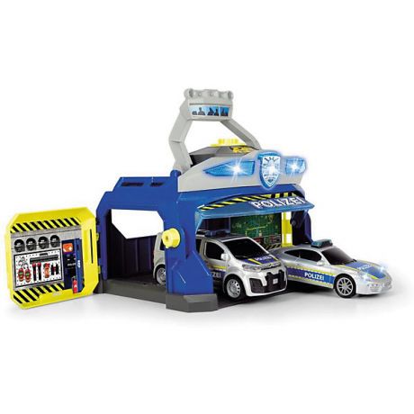 Dickie Toys Игровой набор Dickie Toys "Полицеская станция и 2 машинки", свет и звук