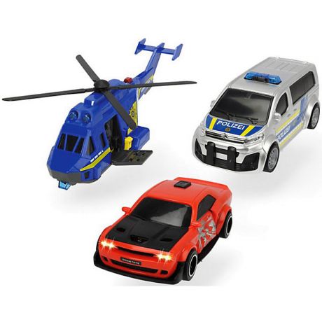 Dickie Toys Игровой набор Dickie Toys "Полицейская погоня", свет и звук