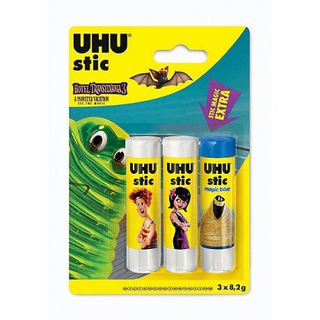 UHU Клей-карандаш UHU "Монстры на каникулах 3", 3 штуки