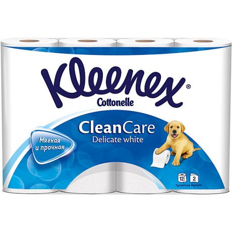 Kleenex Туалетная бумага Kleenex Delicate White 2 слоя, 12 шт