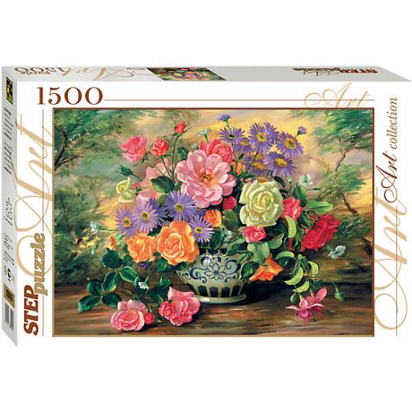 Степ Пазл Мозаика "puzzle" 1500 "Цветы в вазе"