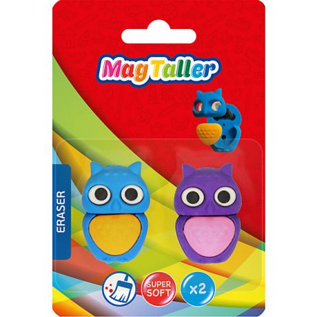 MagTaller Ластик MagTaller Owl, 2 шт