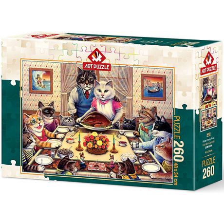 Art Puzzle Пазл Art Puzzle Кошачий семейный праздник, 260 деталей