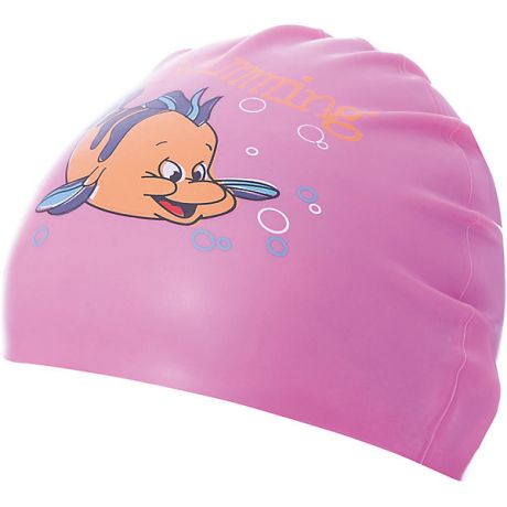 Dobest Силиконовая шапочка для плавания Dobest, с рисунком, розовая