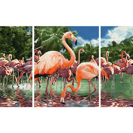 Schipper Картина по номерам Schipper Триптих: Фламинго, 50х80 см