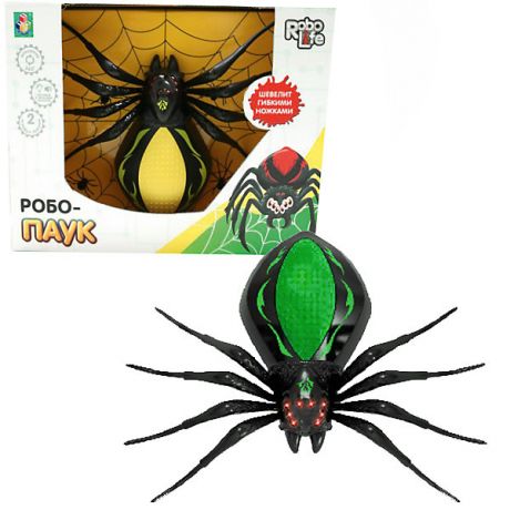 1Toy Радиоуправляемая игрушка 1Toy RoboLife Робо-паук, чёрно-зелёный
