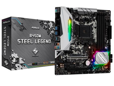 Материнская плата ASRock B450M STEEL LEGEND Выгодный набор + серт. 200Р!!!