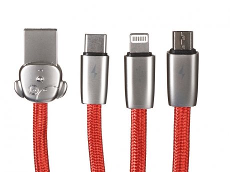 Аксессуар Baseus Rapid Series 3-in-1 Cable USB - Lightning / MicroUSB / Type-C 1.2m Red CAMLT-FW09