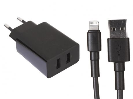 Зарядное устройство Baseus Speed Mini Dual U Charger 2xUSB 10.5W 2.1A + USB - Lightning Cable Black TZCCFS-R01