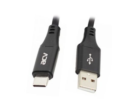 Аксессуар ACV USB2.0 - Type-C 2.4A 1.0m Black USB-CD1BL