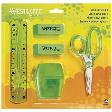 WESTCOTT Канцелярский набор Westcott 5 предметов, зеленый