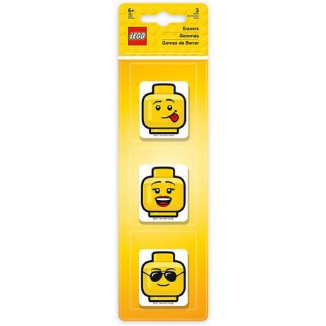 LEGO Набор ластиков LEGO (3 шт., цвет: ) LEGO iconic (смайлик)