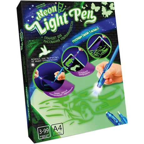 Danko Toys Набор для творчества Danko Toys Планшет для рисования ультрафиолетом Neon light pen, набор № 2