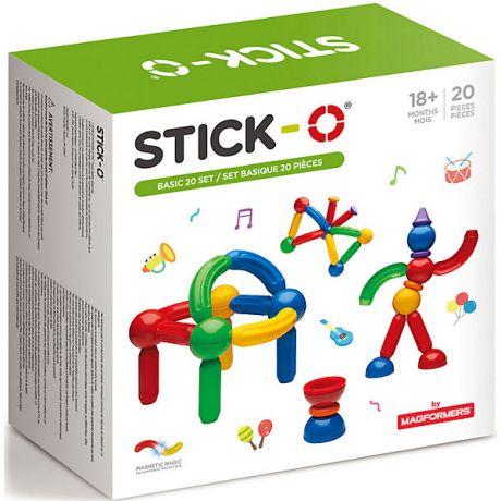 Stick-O Магнитный конструктор Stick-O Basic 20 Set, 901002