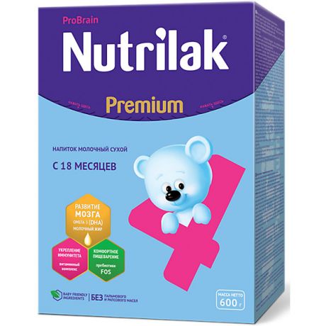 Nutrilak Молочный напиток Nutrilak Premium 4, с 18 мес, 600 г