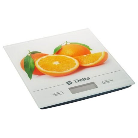 Кухонные весы DELTA КСЕ-28 белый/оранжевый