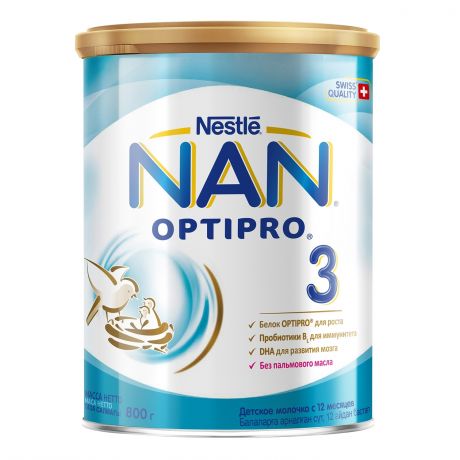 Молочная смесь NAN 3 Optipro с 12 мес 800 гр