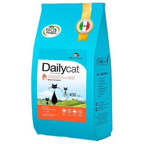 Корм для кошек DailyCat Kitten Turkey & Rice 0.4 кг