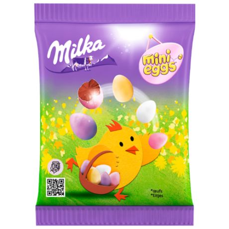Фигурный шоколад Milka Mini Eggs молочный в форме яйца в сахарной глазури, 100 г