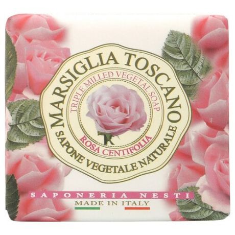 Мыло кусковое Nesti Dante Marsiglia Toscano Rosa Centifolia, 200 г