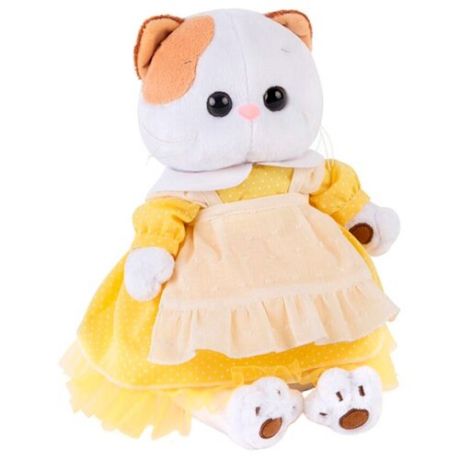 Мягкая игрушка Basik&Co Кошка Ли-Ли в жёлтом платье с передником 27 см