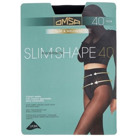 Колготки Omsa Slim Shape 40 den, размер 3-M, nero (черный)