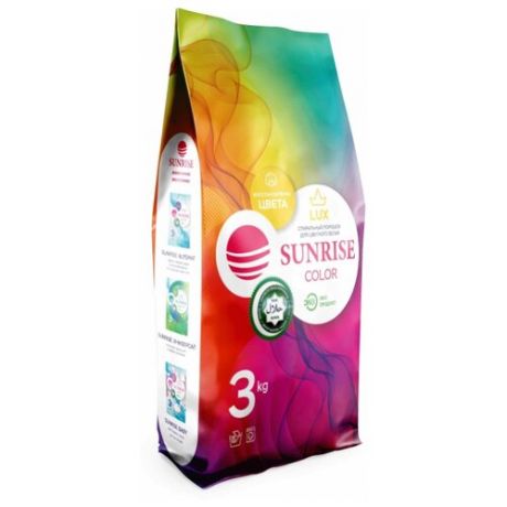 Стиральный порошок SUNRISE Lux Color 3 кг пластиковый пакет