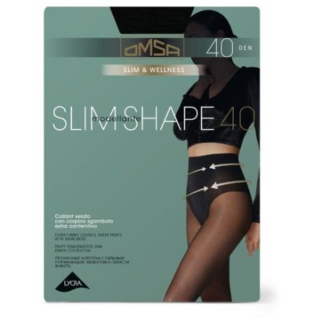 Колготки Omsa Slim Shape 40 den, размер 5-MAXI, nero (черный)