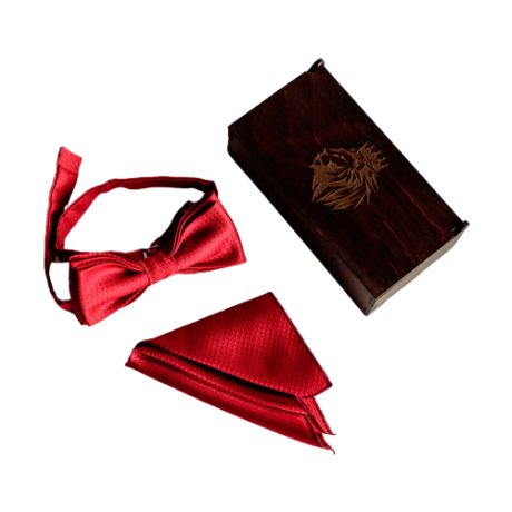 Комплект из 2 предметов Valderice галстук-бабочка и платок VLD0375/0045/0404 темно-красный