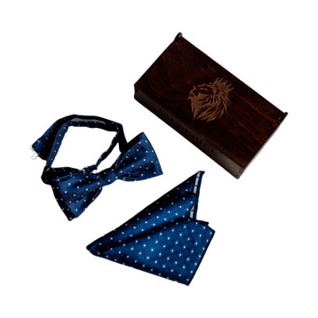 Комплект из 2 предметов Valderice галстук-бабочка и платок VLD0208 темно-синий