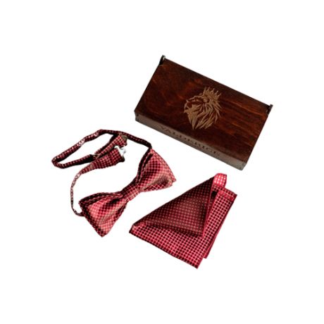 Комплект из 2 предметов Valderice галстук-бабочка и платок VLD0415 темно-красный