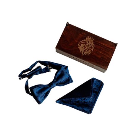 Комплект из 2 предметов Valderice галстук-бабочка и платок VLD1487 темно-синий