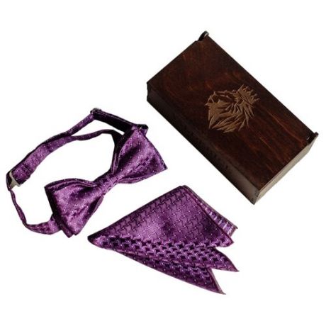 Комплект из 2 предметов Valderice галстук-бабочка и платок VLD2205 сиреневый
