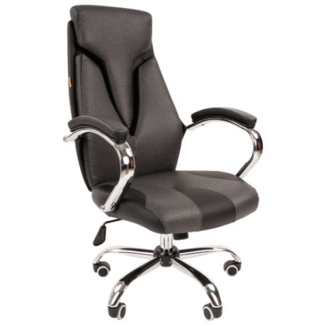 Компьютерное кресло Chairman 901 для руководителя, обивка: искусственная кожа, цвет: черный / серый
