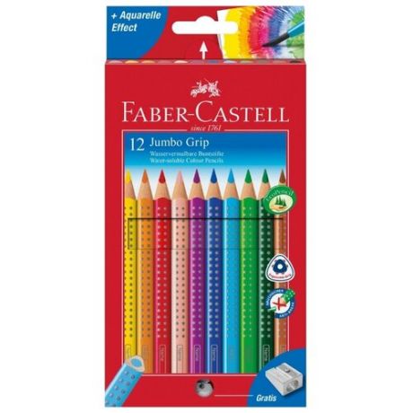 Faber-Castell Цветные карандаши Jumbo Grip 12 цветов (110912)