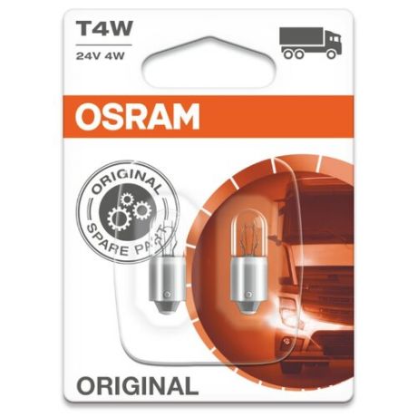 Лампа автомобильная накаливания Osram Original 3930-02B T4W 24V 4W 2 шт.