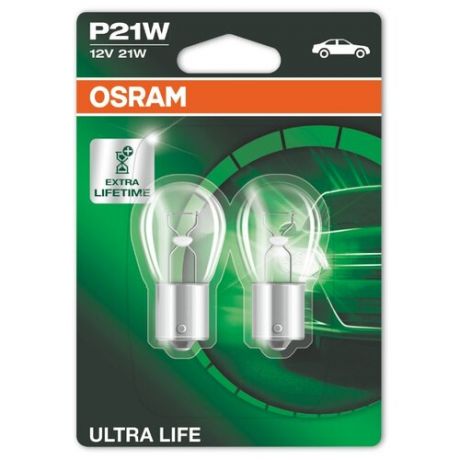 Лампа автомобильная накаливания Osram Ultra Life 7506ULT-02B P21W 12V 21W 2 шт.