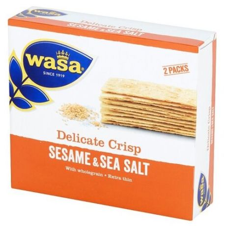 Хлебцы пшеничные тонкие цельнозерновые кунжут и морская соль 190 гр