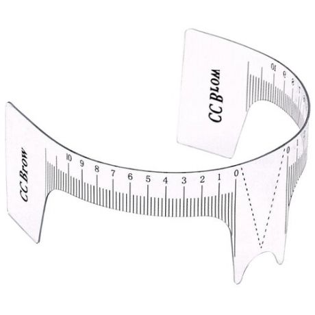 Линейка для макияжа CC Brow для бровей (с вырезом для носа) прозрачная