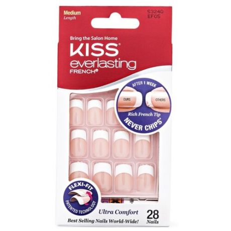 Накладные ногти KISS Everlasting French Nails Medium Length Wedding Gown 28 шт.