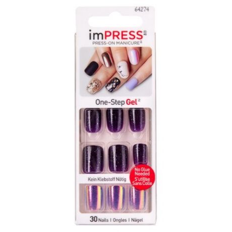 Накладные ногти KISS imPRESS Press-On Manicure короткая длина Зеркальный отблеск 30 шт.